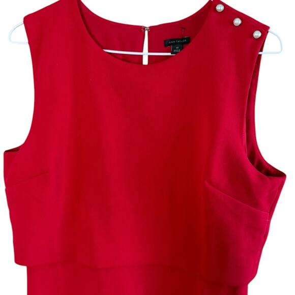 Ann Taylor Women’s 10 Tall Peplum Sheath Dress New NWT Red Retail $149 - Picture 3 of 9
